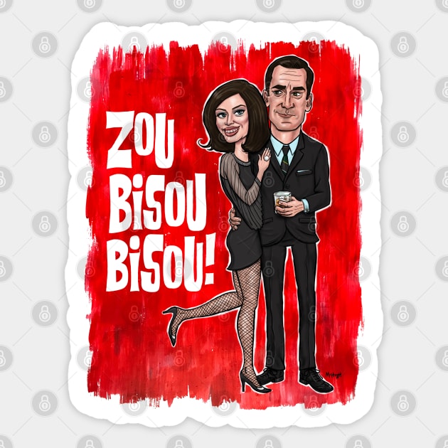 Zou Bisou Bisou Sticker by mcillustrator